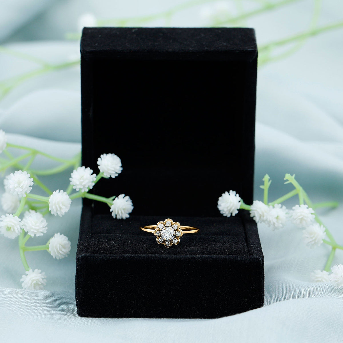Certified Lab Grown Diamond Flower Promise Ring For Women