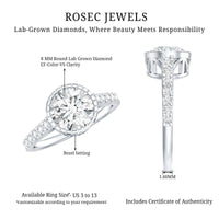 Certified Bezel Set Lab Grown Diamond Engagement Ring With Side Stones