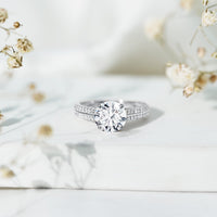 Certified Lab Grown Diamond 2 Carat Simple Engagement Ring With Side Stones