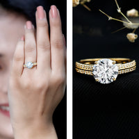 Certified Lab Grown Diamond 2 Carat Simple Engagement Ring With Side Stones