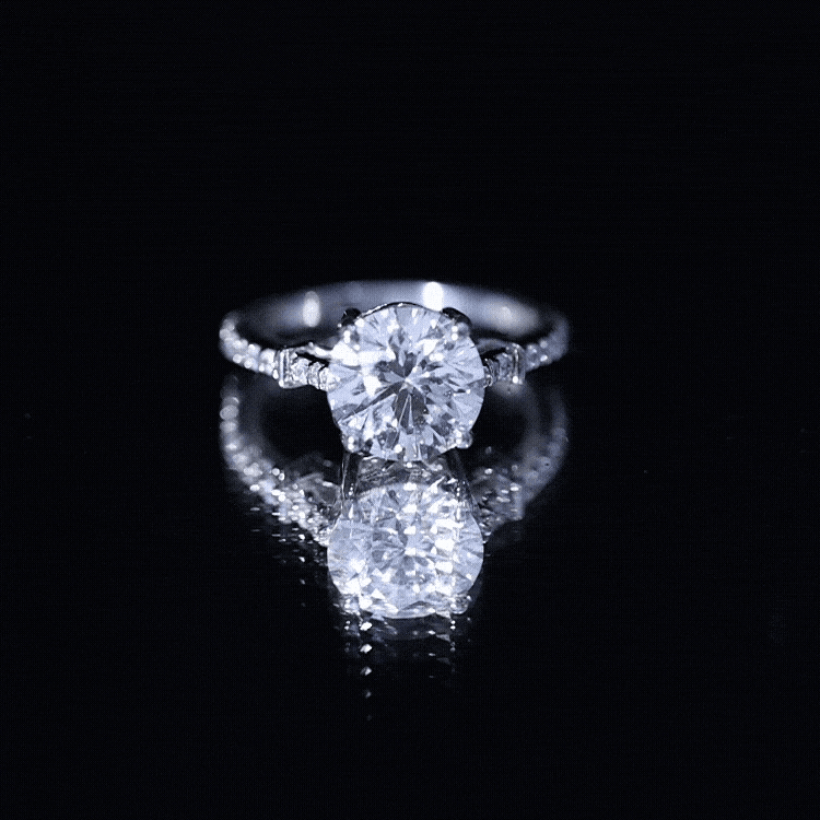 Yellow gold lab grown diamond engagement ring with a simple 2-carat center stone, featuring a sleek and elegant design by Rosec Jewels.