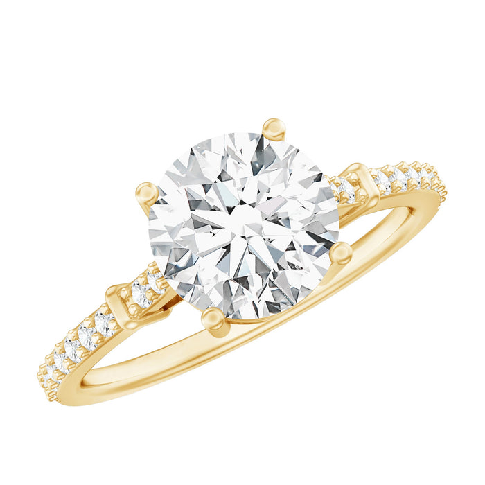 Certified 2 carat lab-grown diamond engagement ring by Rosec Jewels, simple design with a sparkling center stone.