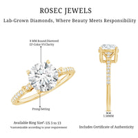 Certified 2 Carat Lab Grown Diamond Simple Engagement Ring