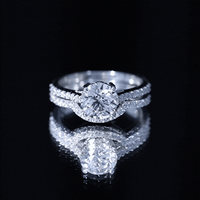Lab Grown Diamond 8 MM Round Engagement Ring With Ring Guard