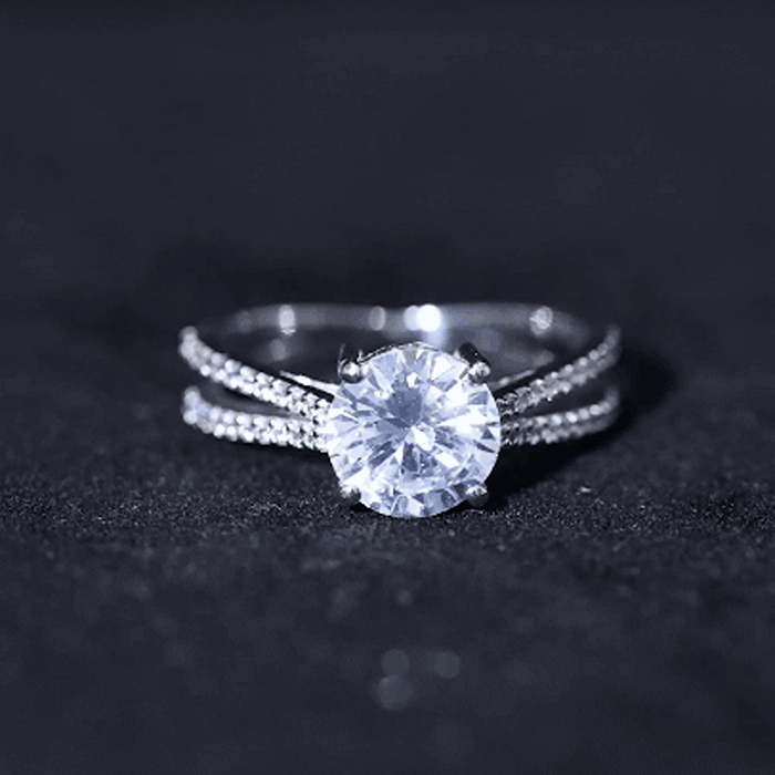 Certified 8 mm Lab Grown Diamond Split Shank Engagement Ring
