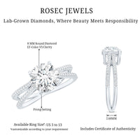 Certified 8 mm Lab Grown Diamond Split Shank Engagement Ring