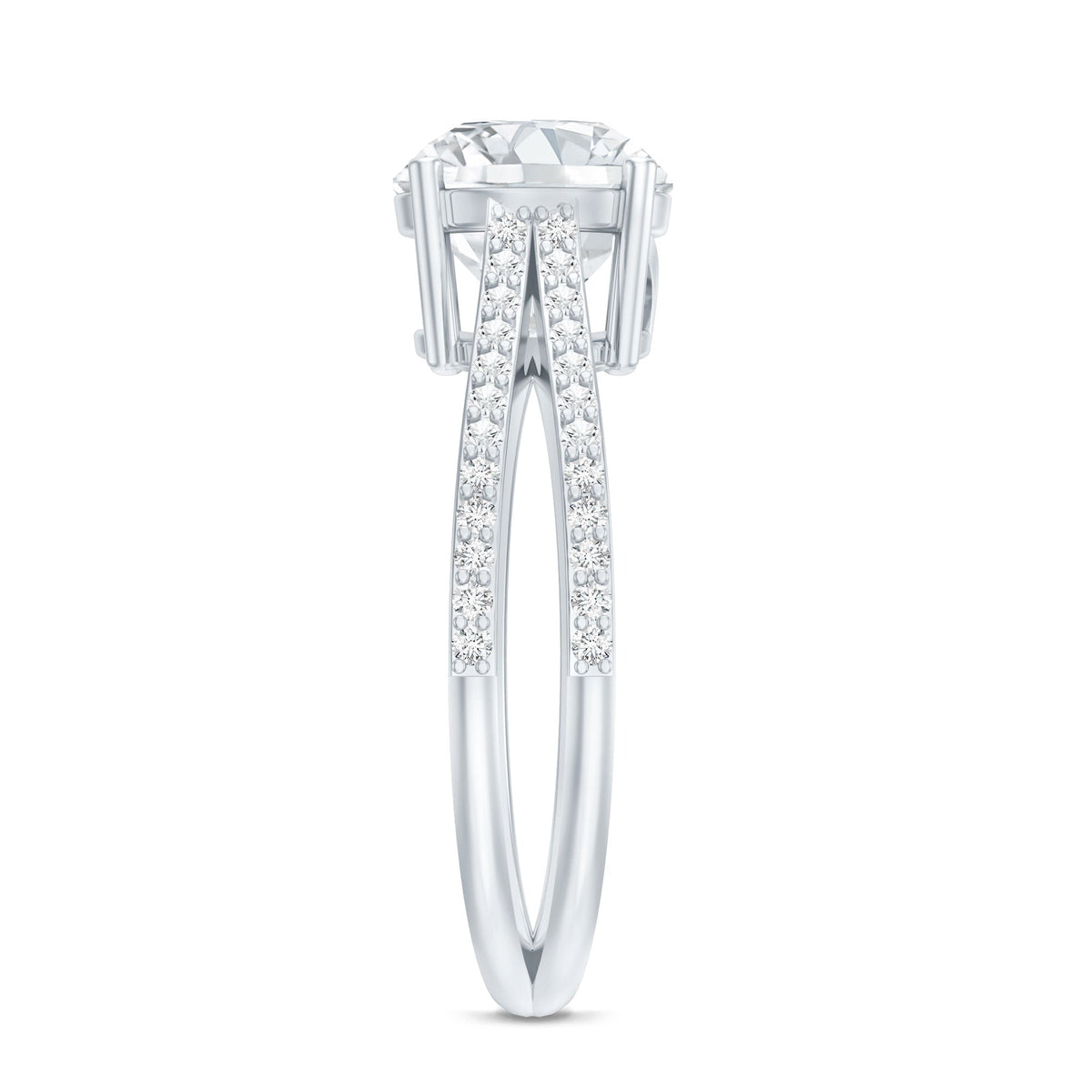 Certified 8 mm Lab Grown Diamond Split Shank Engagement Ring