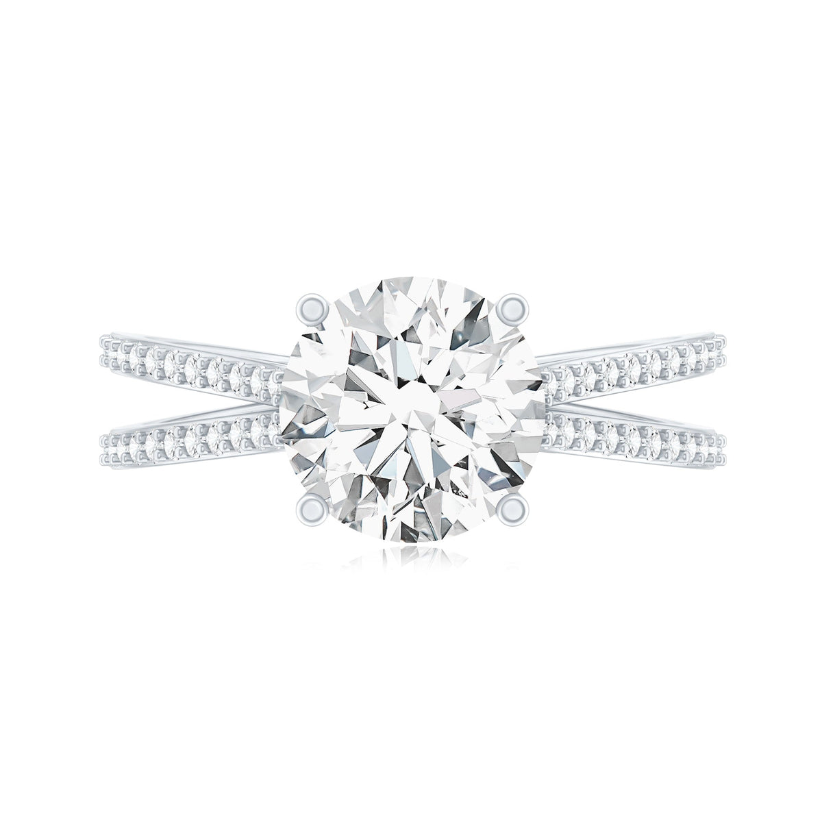 Certified 8 mm Lab Grown Diamond Split Shank Engagement Ring