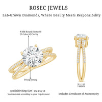 Certified 8 mm Lab Grown Diamond Split Shank Engagement Ring
