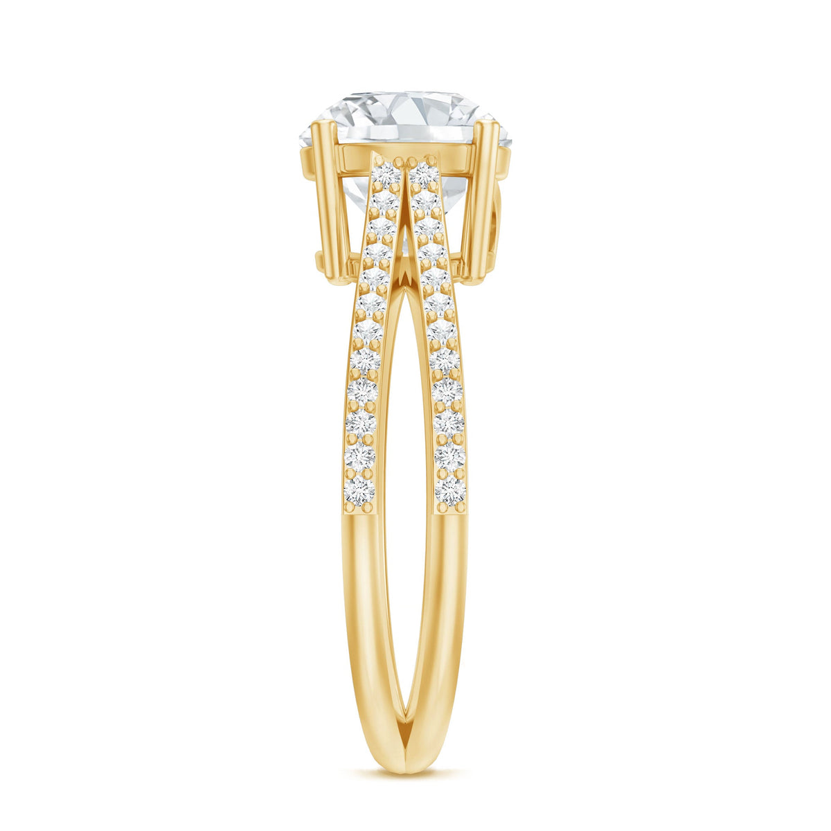 Certified 8 mm Lab Grown Diamond Split Shank Engagement Ring