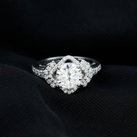 Certified 8 MM Lab Grown Diamond Vintage Style Engagement Ring
