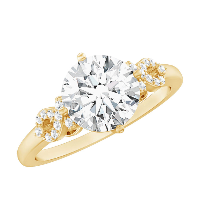 Certified 2 Carat Lab Grown Diamond Solitaire Engagement Ring by Rosec Jewels, featuring a sparkling central diamond on a sleek band.