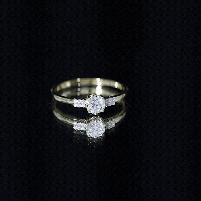 Yellow gold lab grown diamond solitaire promise ring with a 0.4 carat certified diamond from Rosec Jewels.