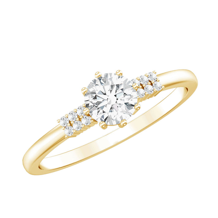 Lab grown 0.4 carat diamond solitaire promise ring by Rosec Jewels, showcasing a sparkling diamond set in a sleek band.