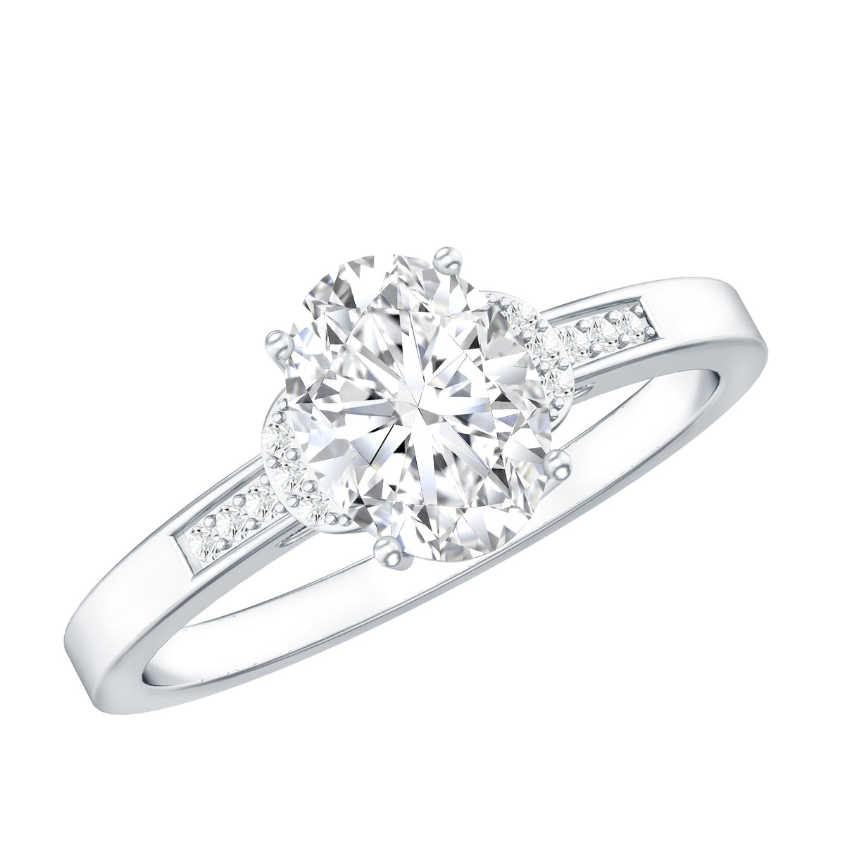 Certified 6X8 MM Oval Lab Grown Diamond Solitaire Engagement Ring