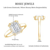 Certified 1.8 Carat Lab Grown Diamond Emerald Cut Engagement Ring