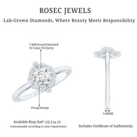 Certified 5 MM Lab Grown Diamond Unique Engagement Ring