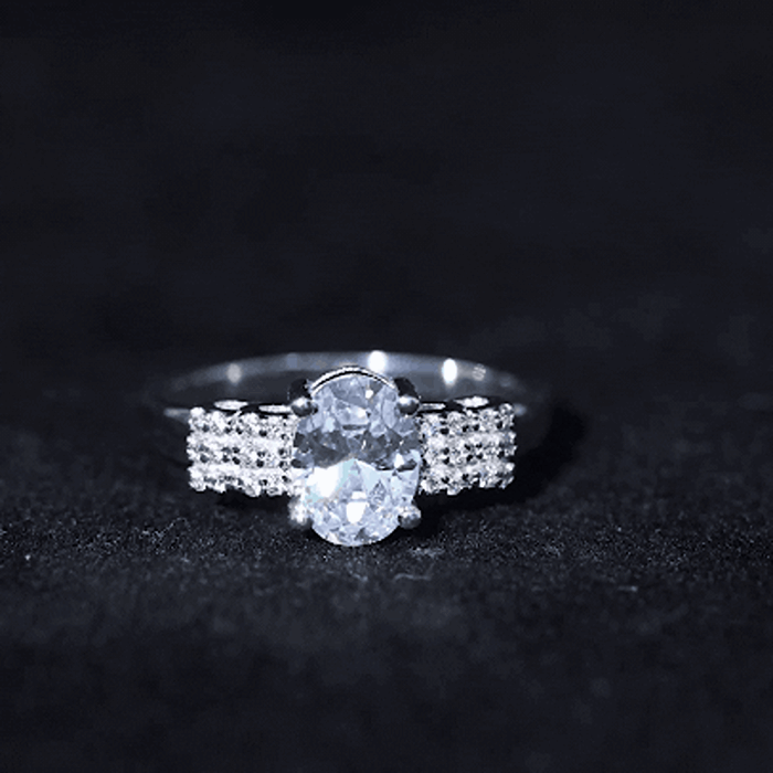 Certified 6X8 MM Oval Lab Grown Diamond Designer Engagement Ring