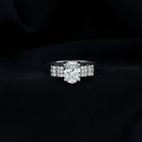 Certified 6X8 MM Oval Lab Grown Diamond Designer Engagement Ring