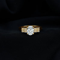 Certified 6X8 MM Oval Lab Grown Diamond Designer Engagement Ring
