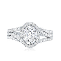 Certified 6X8 MM Oval Lab Grown Diamond Split Shank Engagement Ring