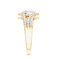 Certified 6X8 MM Oval Lab Grown Diamond Split Shank Engagement Ring