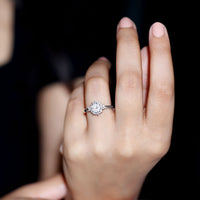 Certified 1 Carat Lab Grown Diamond Halo Engagement Ring