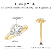 Certified 1 Carat Lab Grown Diamond Halo Engagement Ring