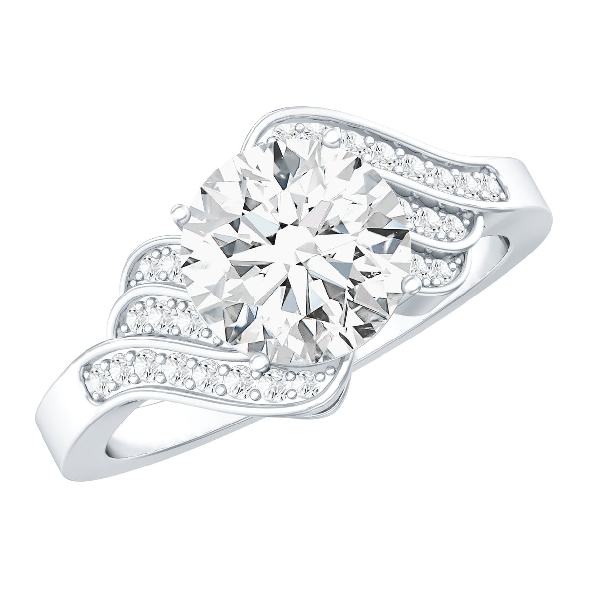 Certified 8 MM Lab Grown Diamond Unique Engagement Ring