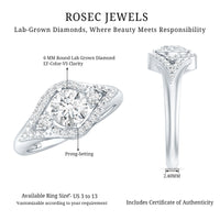 Certified 6 MM Lab Grown Diamond Classic Engagement Ring