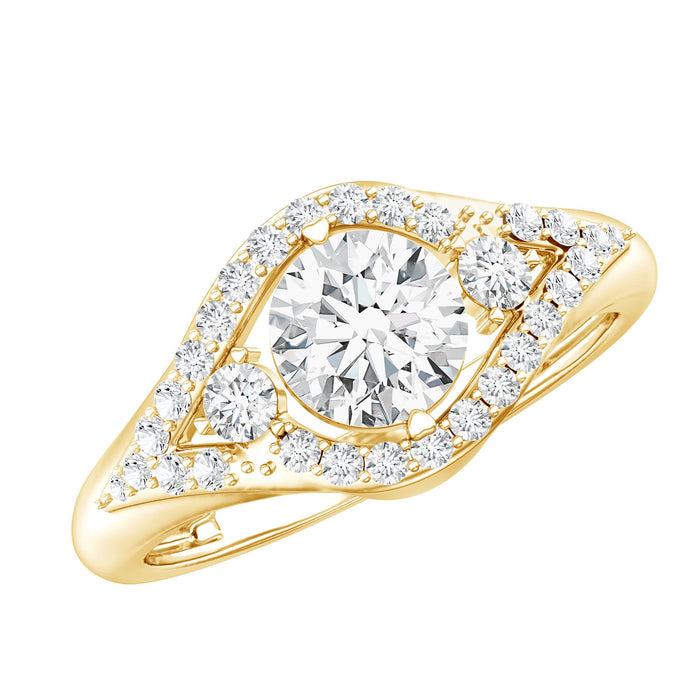 Certified 6mm lab-grown diamond classic engagement ring with a sleek band, showcased by Rosec Jewels.