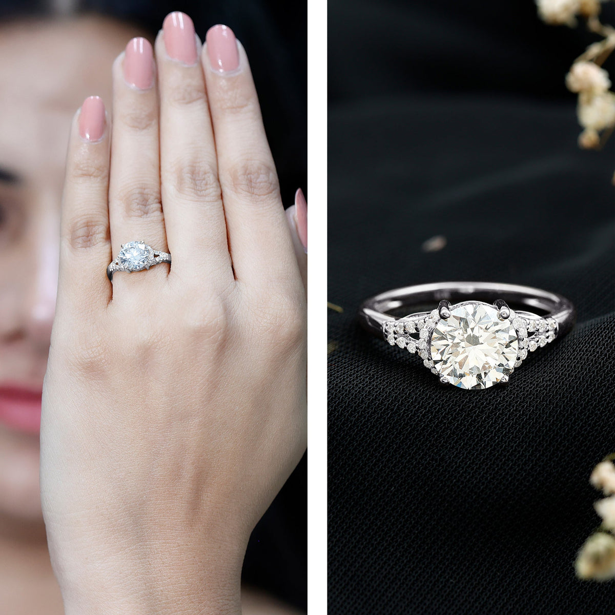 Certified 2 Carat Lab Grown Diamond Solitaire Engagement Ring for Her
