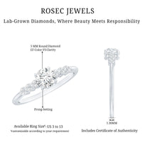 Certified 5 MM Lab Grown Diamond Designer Engagement Ring
