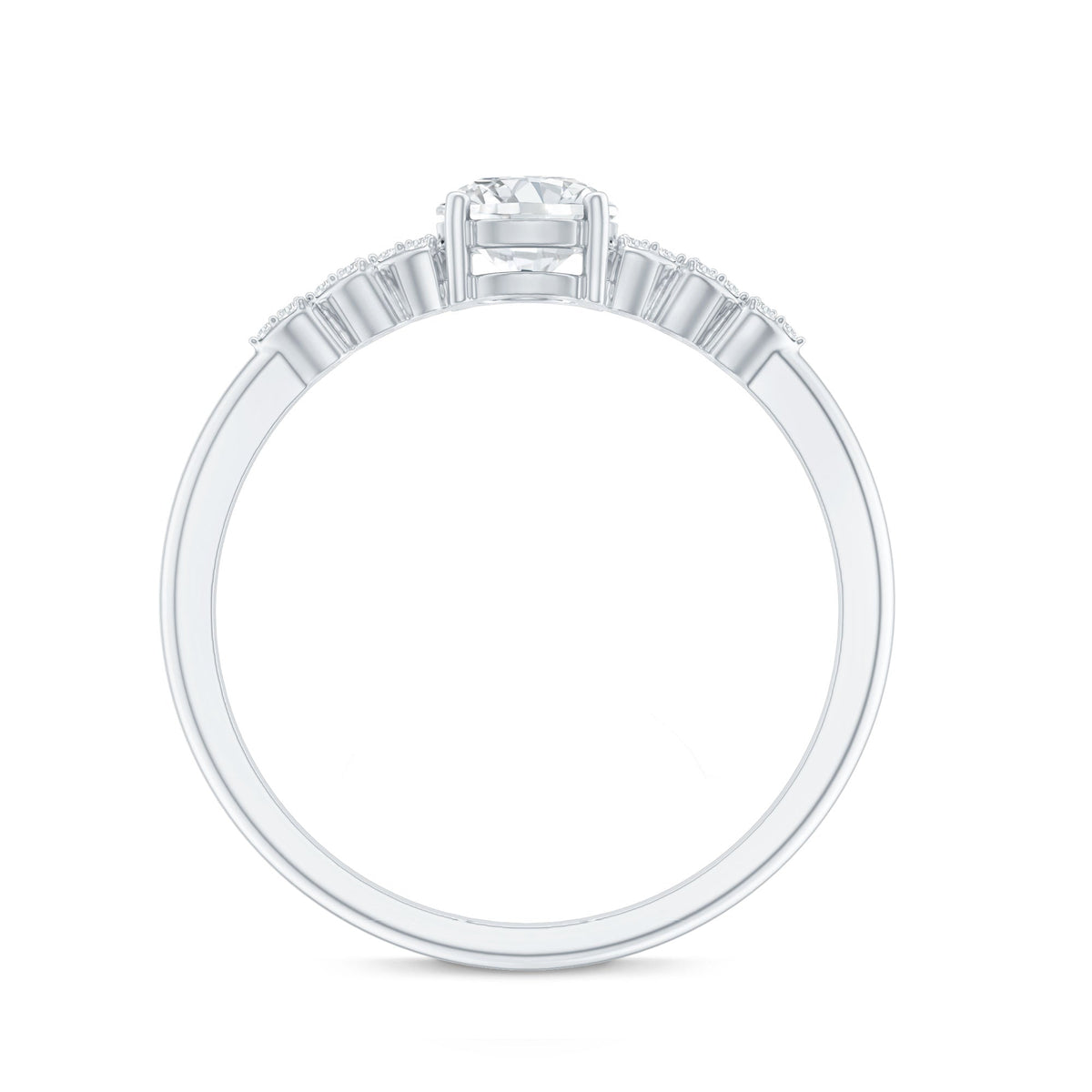 Certified 5 MM Lab Grown Diamond Designer Engagement Ring