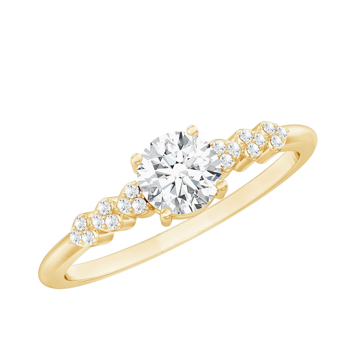 Certified 5 MM Lab Grown Diamond Designer Engagement Ring