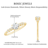 Certified 5 MM Lab Grown Diamond Designer Engagement Ring