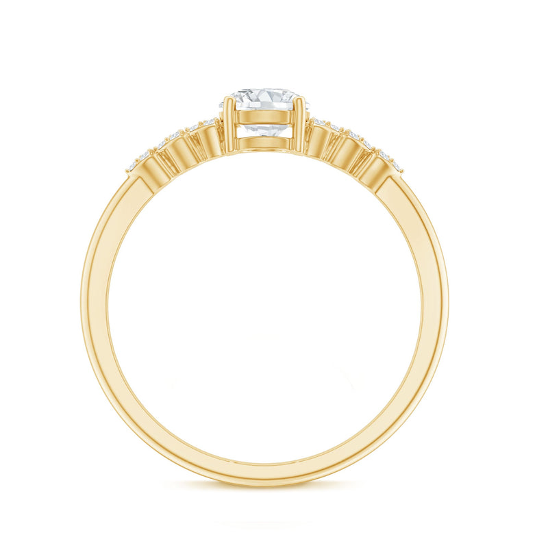 Certified 5mm lab-grown diamond engagement ring by Rosec Jewels featuring a sleek, elegant design in a close-up shot.