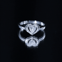 Certified Lab Created 0.5 Carat Heart Diamond Halo Engagement Ring