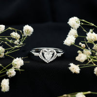 Certified Lab Created 0.5 Carat Heart Diamond Halo Engagement Ring
