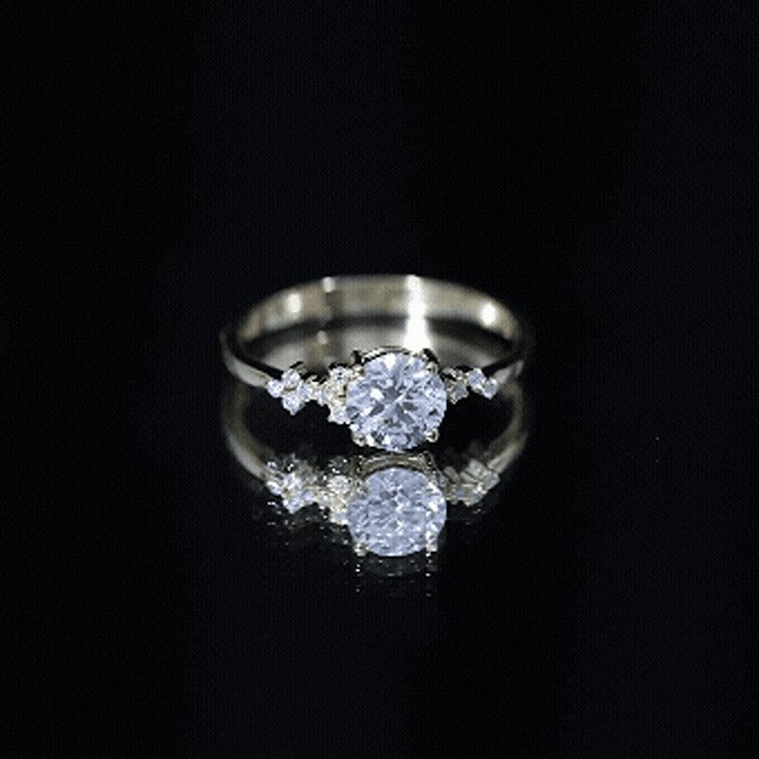 Yellow gold solitaire engagement ring with a 6mm lab-grown diamond from Rosec Jewels, showcasing a classic and elegant design.
