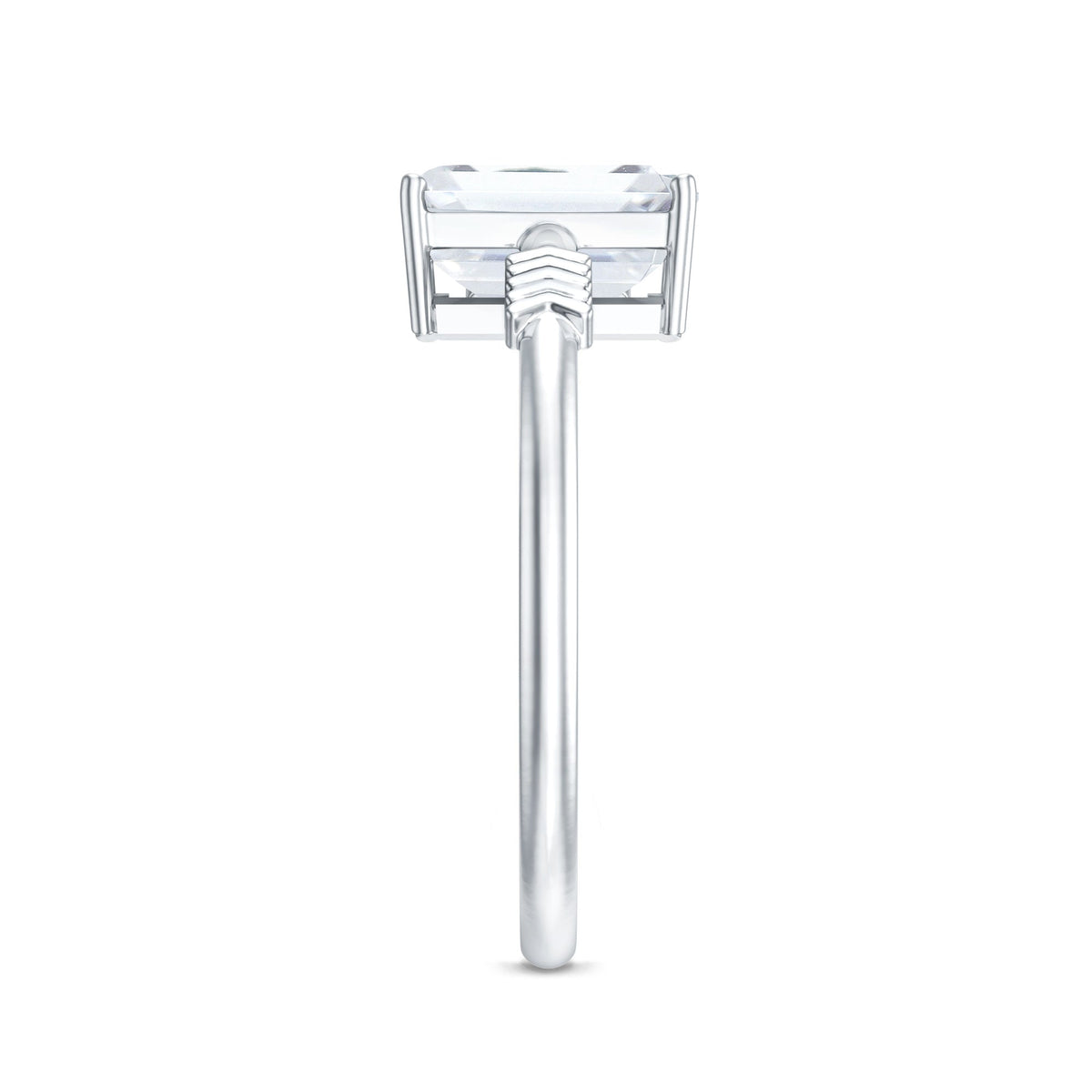 Lab Grown Diamond Emerald Cut Designer Engagement Ring
