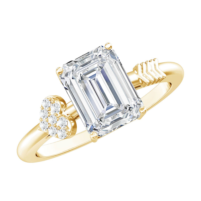 Lab grown diamond emerald cut engagement ring by Rosec Jewels with a sleek, modern design and sparkling center stone.