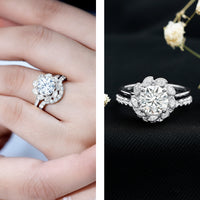 Lab Grown Diamond Vintage Inspired Engagement Ring with Wedding Band
