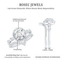 Certified Lab Grown Diamond Solitaire Bridal Ring Set With Enhancer