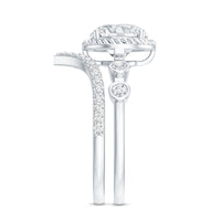 Certified Lab Grown Diamond Solitaire Bridal Ring Set With Enhancer