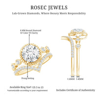 Certified Lab Grown Diamond Solitaire Bridal Ring Set With Enhancer