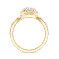 Certified Lab Grown Diamond Solitaire Bridal Ring Set With Enhancer