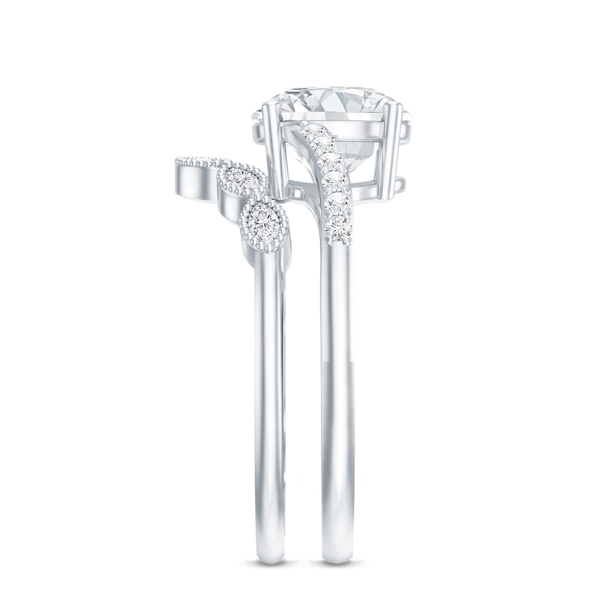 Certified Lab Grown Diamond Engagement Ring With Ring Guard