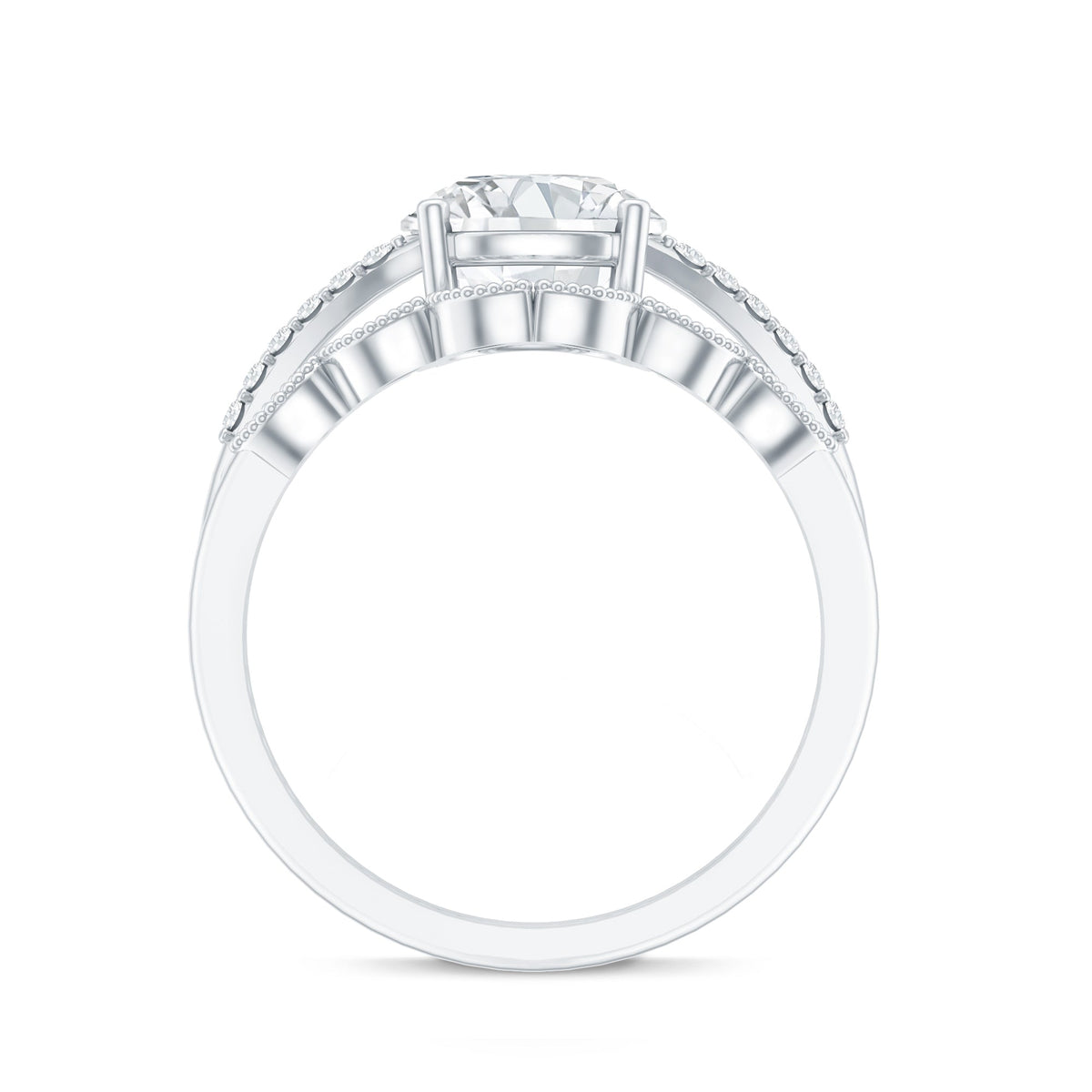 Certified Lab Grown Diamond Engagement Ring With Ring Guard