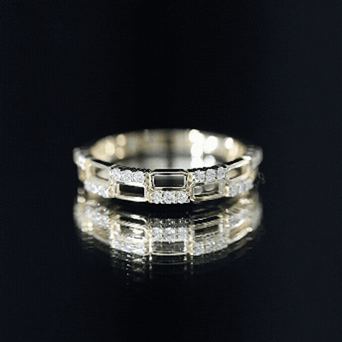 Yellow gold lab-grown diamond wedding anniversary ring for women by Rosec Jewels, featuring sparkling diamonds and elegant design.